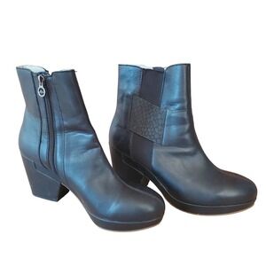 JBU Women's Peterson Vegan Heeled Ankle Patform Bootie Size 9 Black Chunky Boot